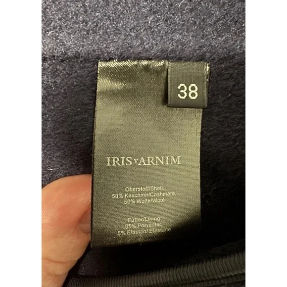 Iris Von Arnim Damara Midnght Blue Size 38 Cashmere Wool MINTY $2100 MSRP